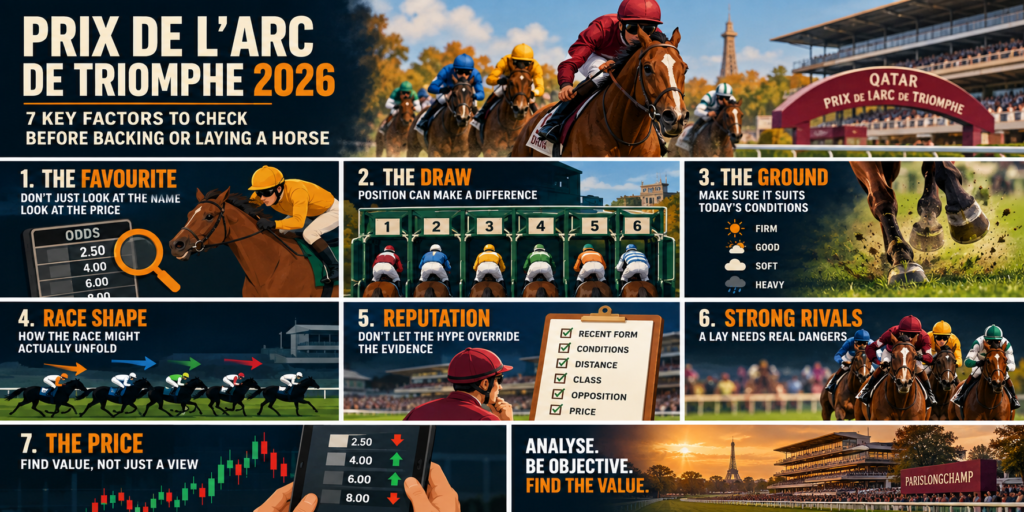 Prix de l’Arc de Triomphe 2026 betting factors including draw, ground, pace, rivals and market price